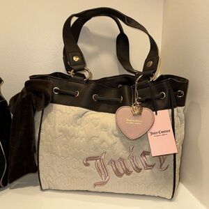 Juicy Couture Cream and Brown daydreamer tote Bag